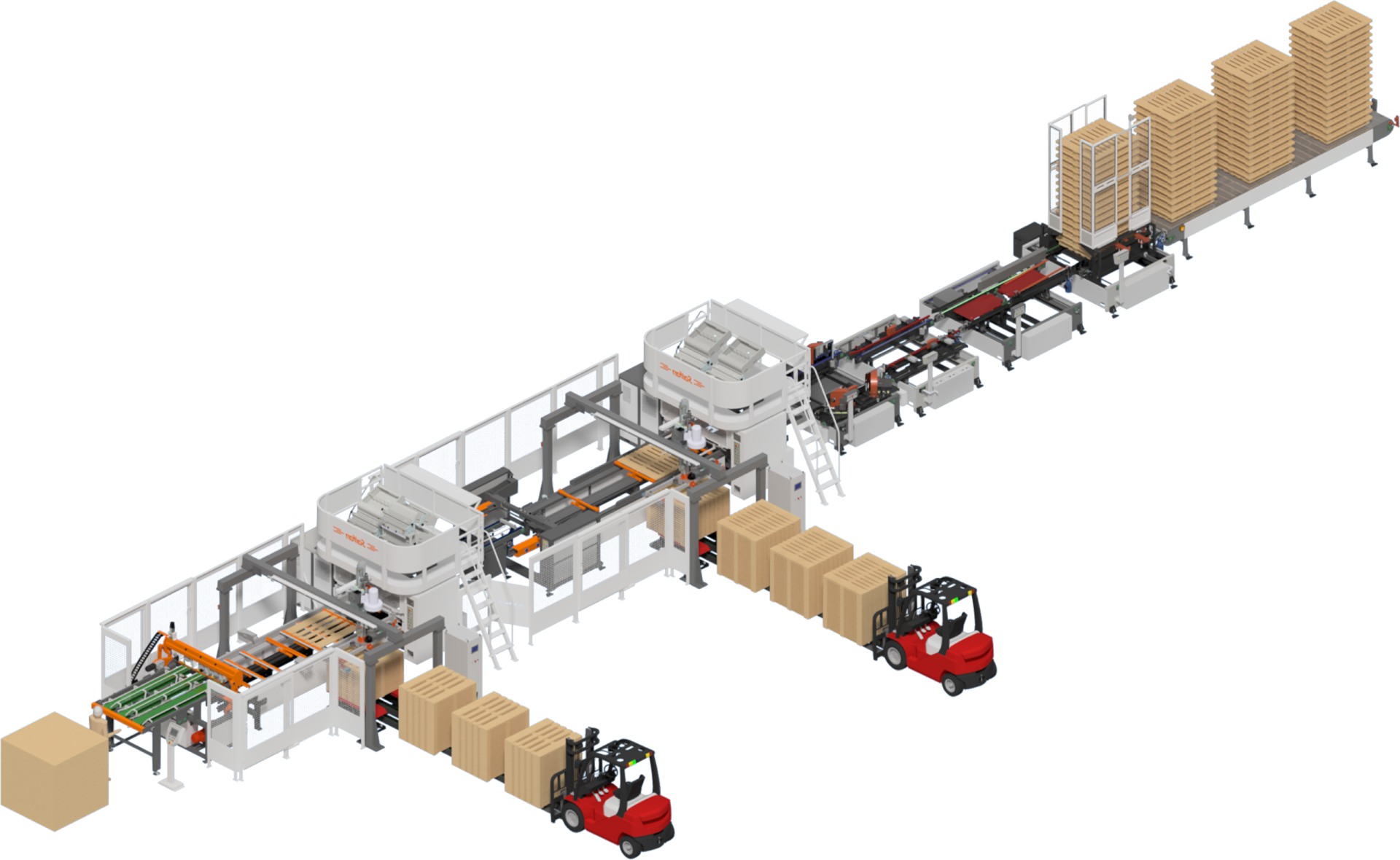 SF1000 5 layer Euro pallet nailing line
